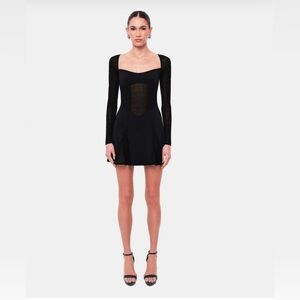 OW Collection Serenity Long Sleeve Mini Dress Women’s Size Large Black